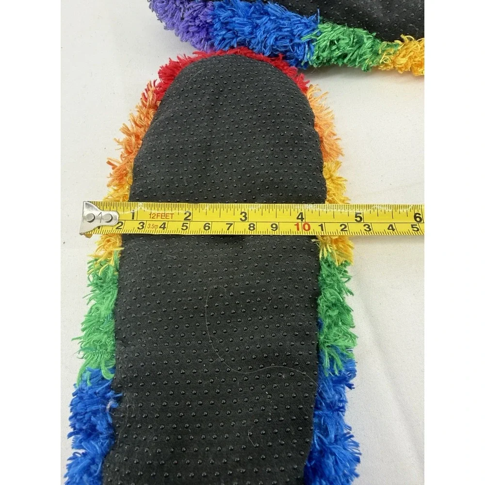 Fuzzy Slipper Socks Rainbow Soft Comfortable Non Slip Unisex Womens Mens